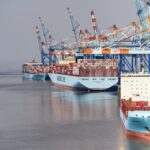 Länge der Reise für ein Containerschiff von China nach Hamburg